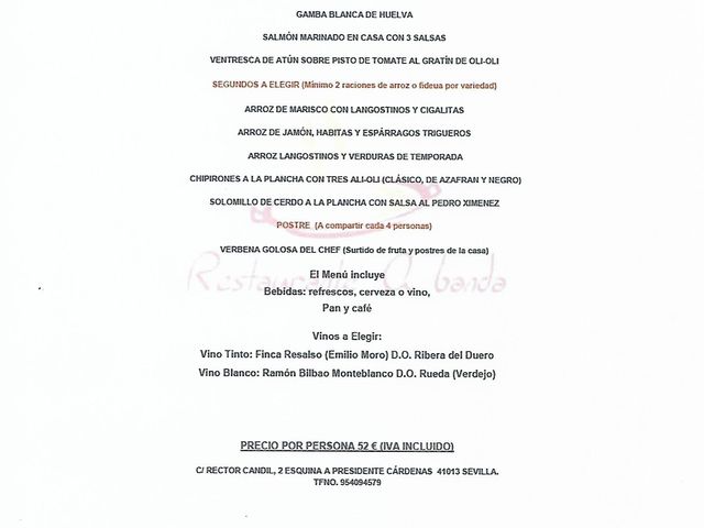 A Banda Restaurante Menus Navidad 2026-2027